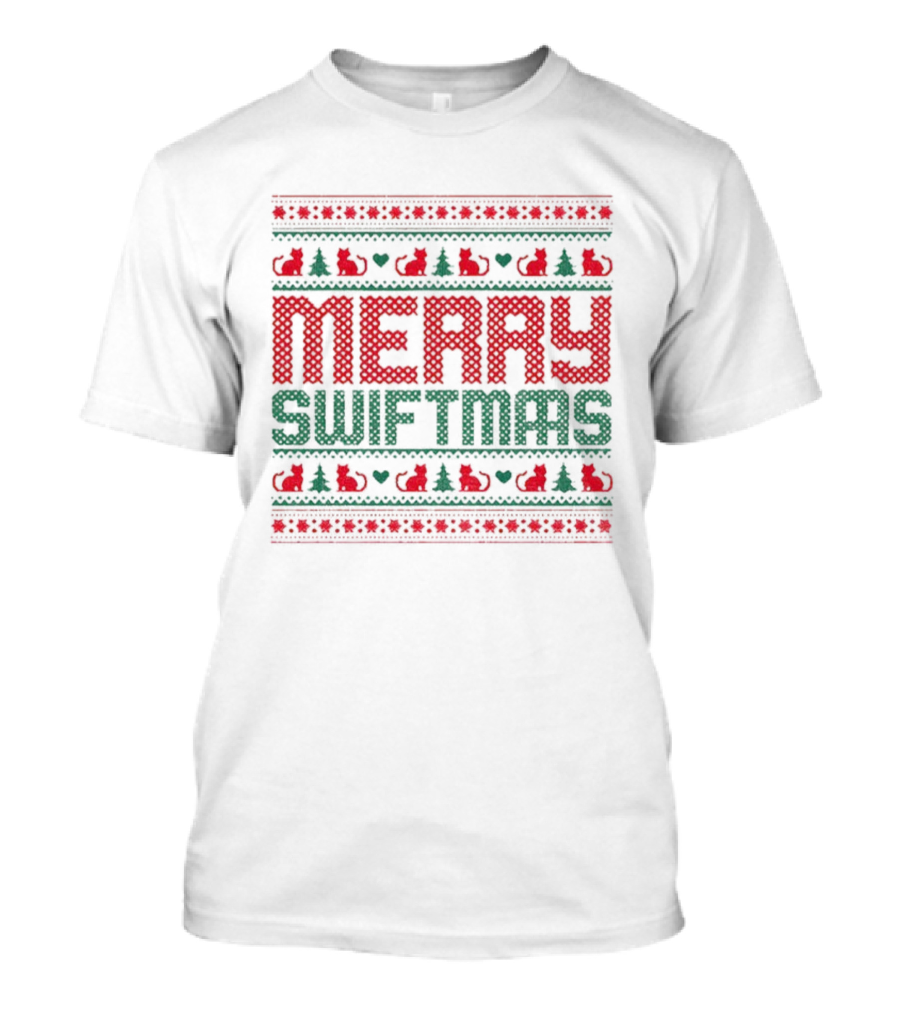 Merry Swiftmas Cat Christmas Sweater Parody Holiday Style T-Shirt