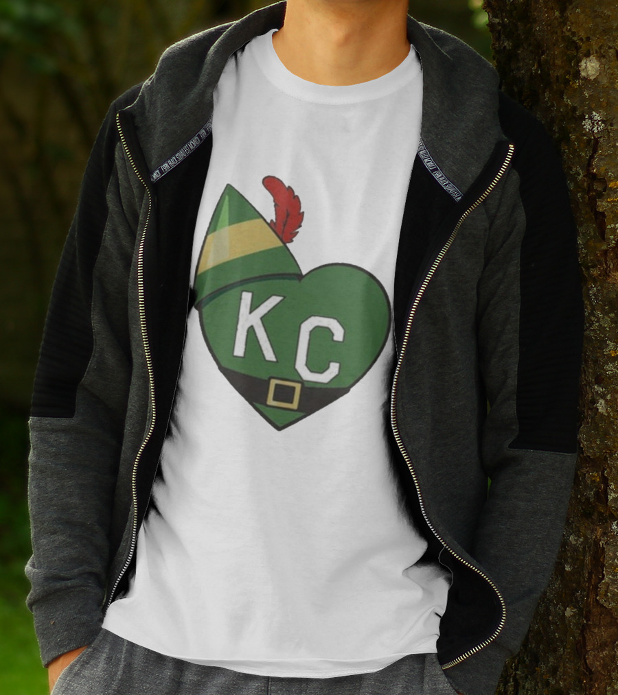 Cheerful KC Elf Heart Christmas Hat T-Shirt