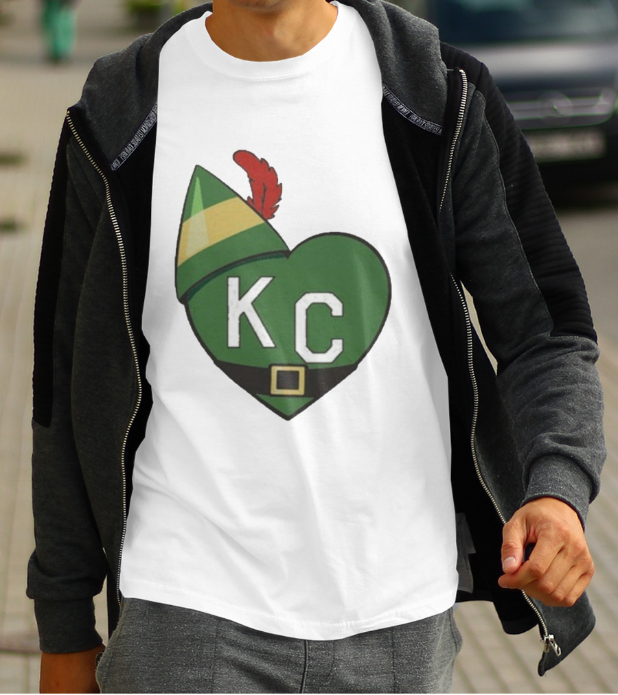 Cheerful KC Elf Heart Christmas Hat T-Shirt