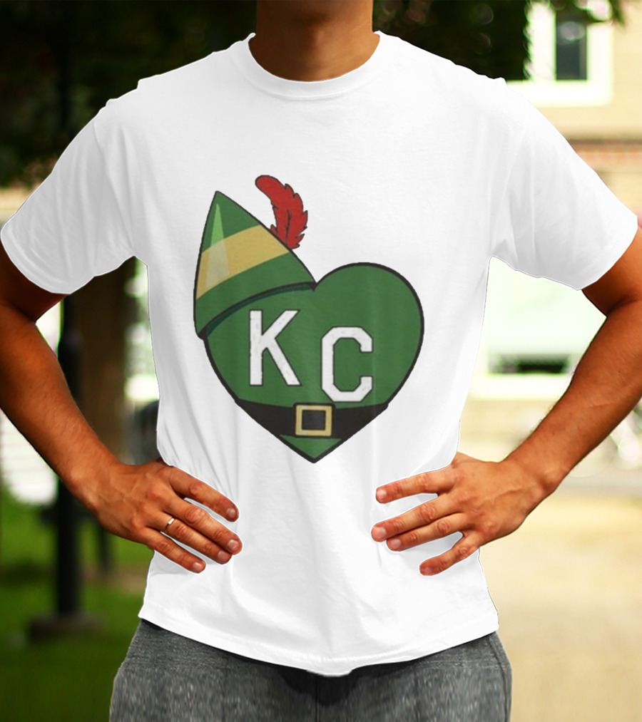 Cheerful KC Elf Heart Christmas Hat T-Shirt
