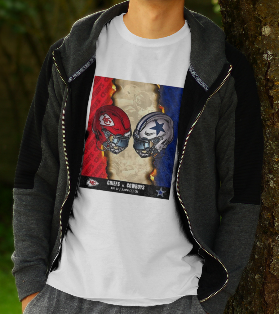 Chiefs Vs Cowboys November 27 3:30PM CT CBS Kansas City Dallas NFL Matchup T-Shirt