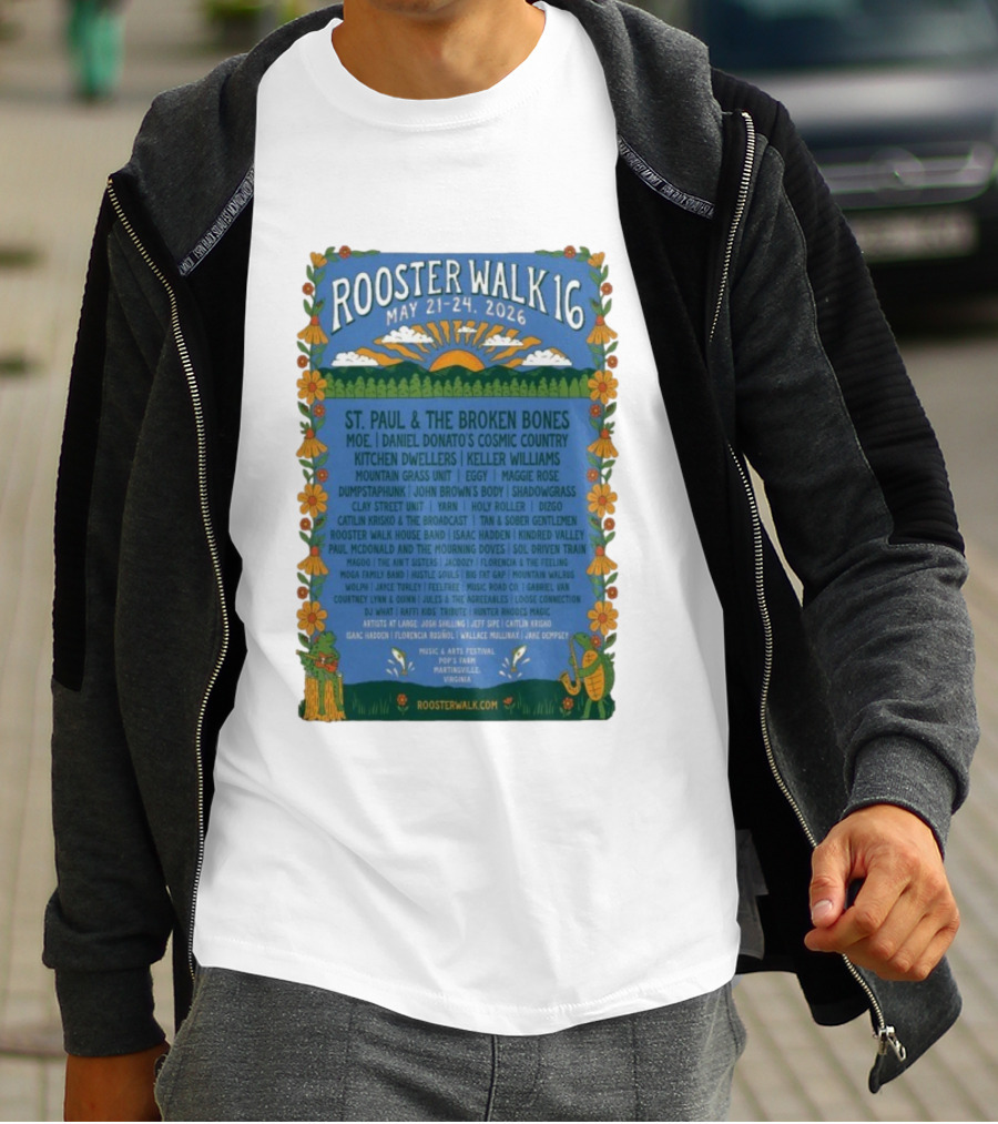 Rooster Walk 16 St. Paul & The Broken Bones Moe Kitchen Dwellers May 21-24 2026 Martinsville VA T-Shirt