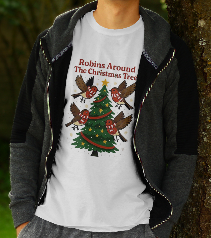 Robins Around The Christmas Tree Cheltenham Town T-Shirt