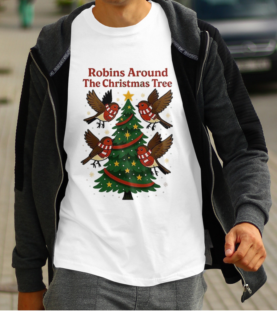 Robins Around The Christmas Tree Cheltenham Town T-Shirt