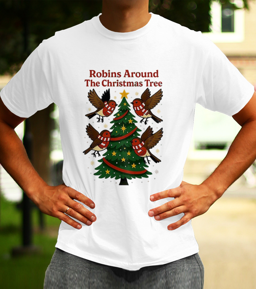 Robins Around The Christmas Tree Cheltenham Town T-Shirt