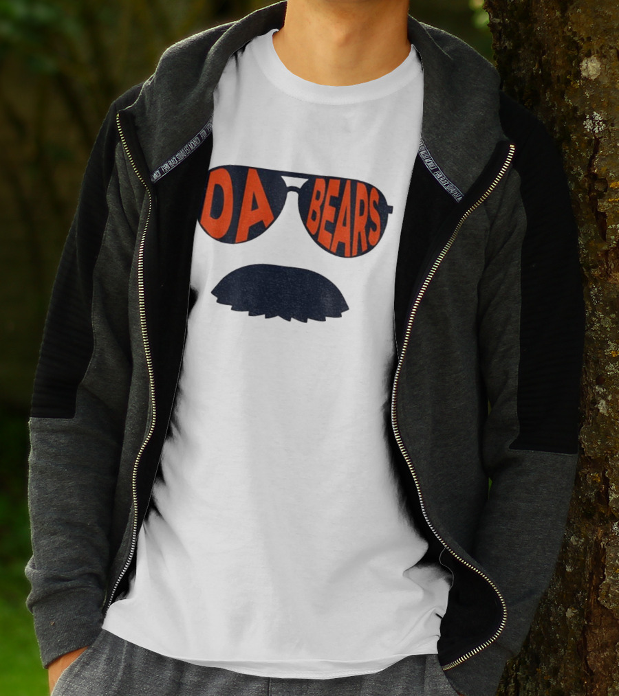 Sunglasses Mustache Da Bears Chicago Bears NFL Football Game Day T-Shirt