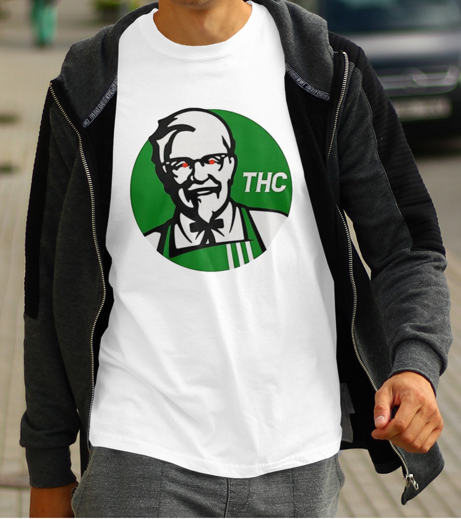 THC Colonel Sanders Green Apron Red Eyes T-Shirt