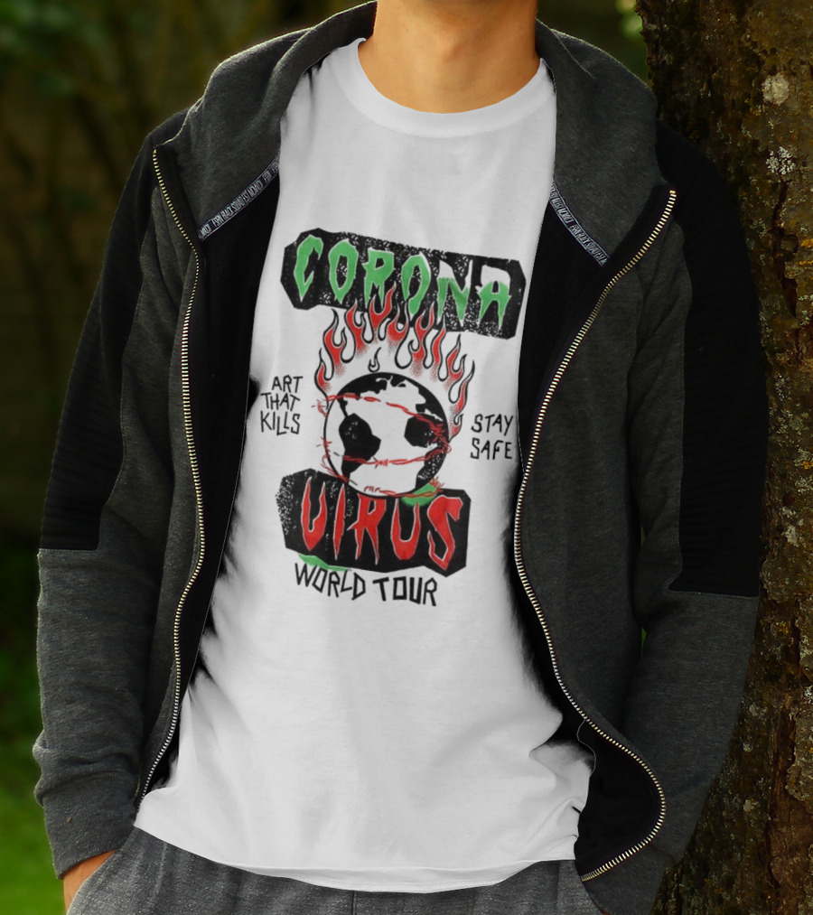 Corona Virus Art That Kills Stay Safe World Tour T-Shirt
