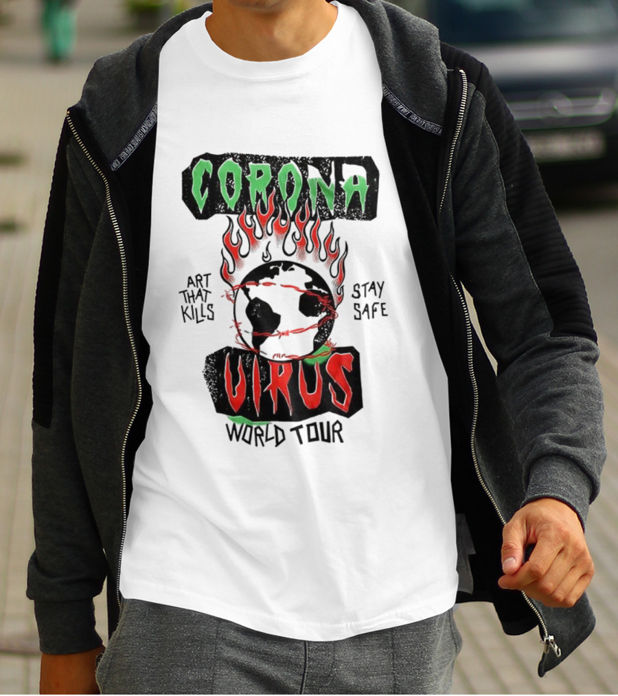 Corona Virus Art That Kills Stay Safe World Tour T-Shirt