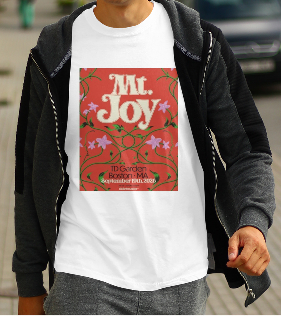 MT. Joy September 19 2026 TD Garden Boston MA Floral Art Sandro Rybak Ticketmaster T-Shirt