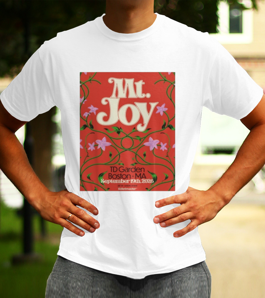 MT. Joy September 19 2026 TD Garden Boston MA Floral Art Sandro Rybak Ticketmaster T-Shirt