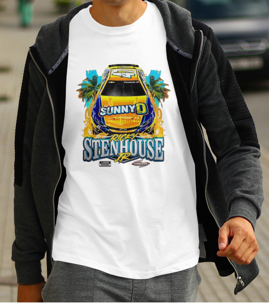 Ricky Stenhouse Jr. SunnyD Nascar Cup Series Car 47 Racing Palm Trees T-Shirt