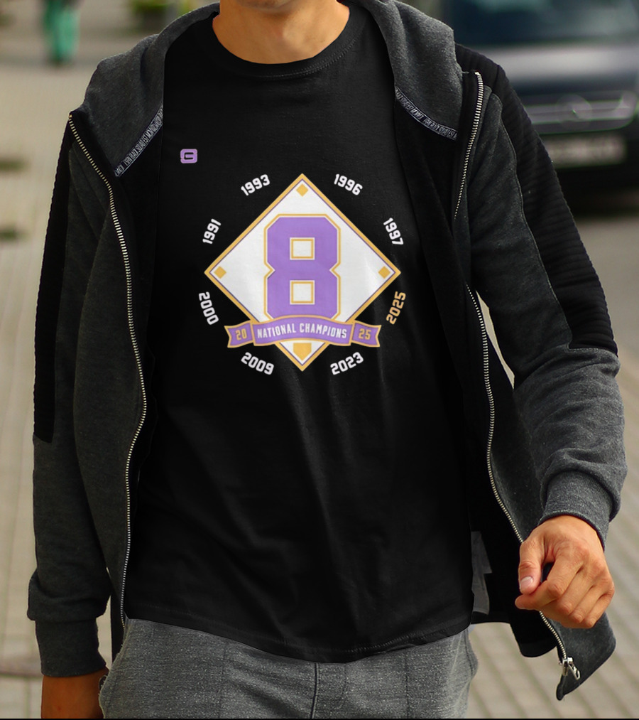 LSU Tigers National Champions 2025 8 Prestigious Wins 1991-2023 T-Shirt