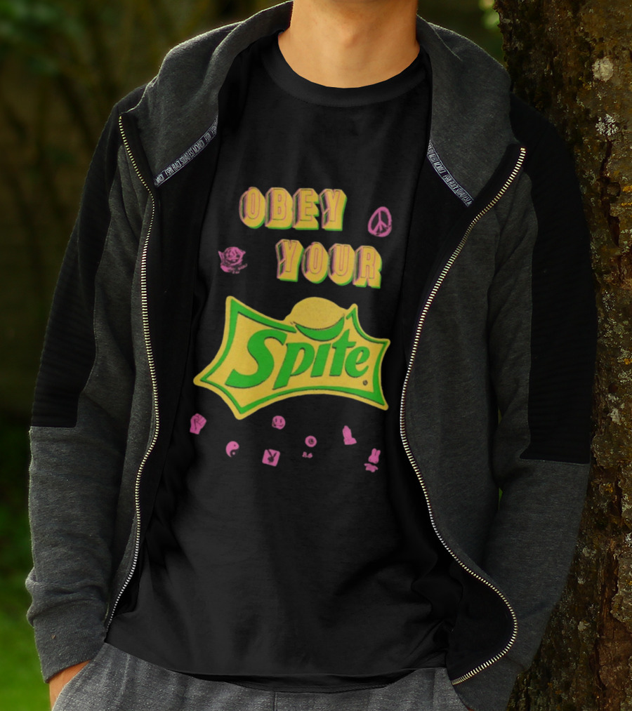 Obey Your Sprite Retro Peace Flower Symbols T-Shirt