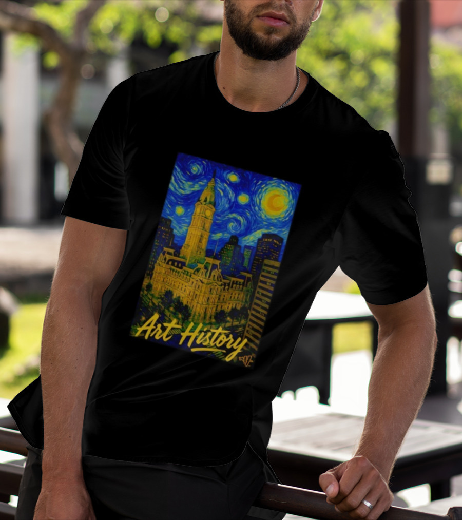 Art History Starry Van Gogh City Hall Night Scene T-Shirt