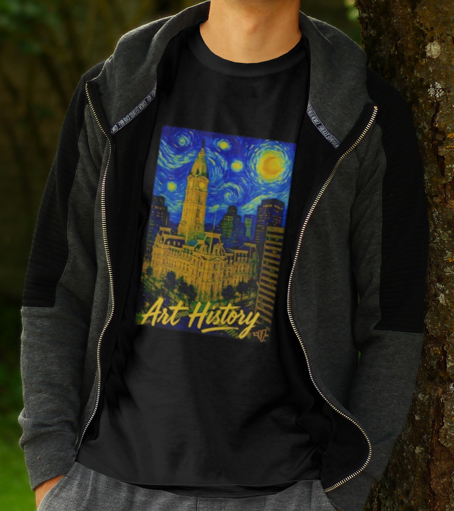 Art History Starry Van Gogh City Hall Night Scene T-Shirt