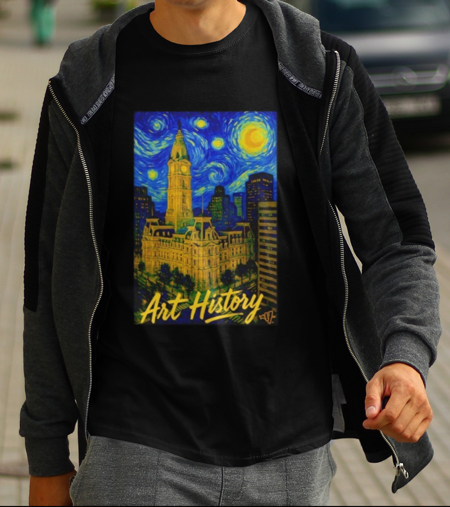 Art History Starry Van Gogh City Hall Night Scene T-Shirt