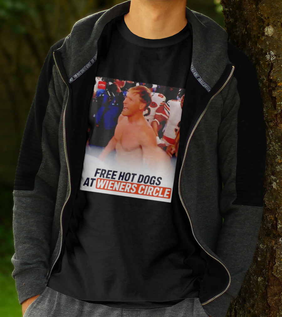 Ben Johnson Chicago Bears Celebration Free Hot Dogs At Wieners Circle T-Shirt