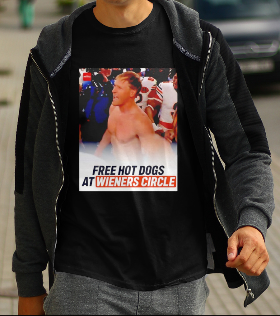 Ben Johnson Chicago Bears Celebration Free Hot Dogs At Wieners Circle T-Shirt