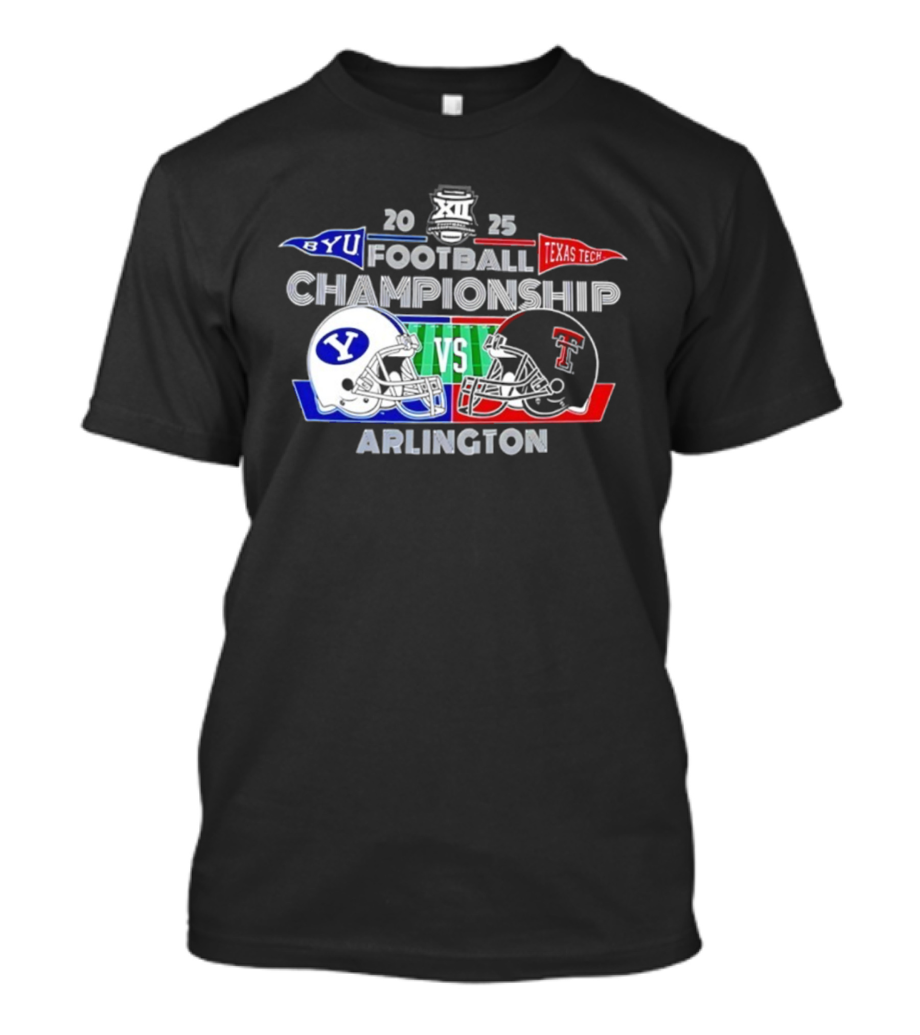 BYU Cougars Vs Texas Tech Red Raiders 2025 Football Championship Arlington Helmets Clash T-Shirt