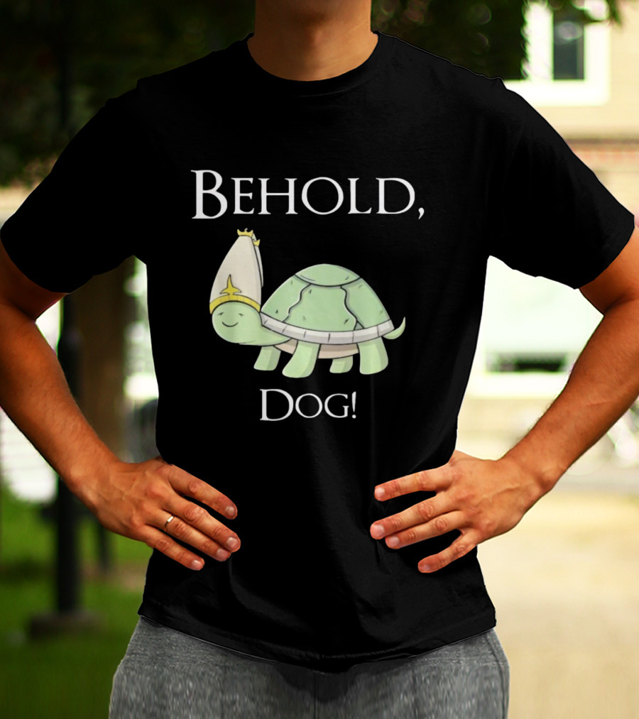 Behold Dog Turtle Wearing Bishop Hat T-Shirt