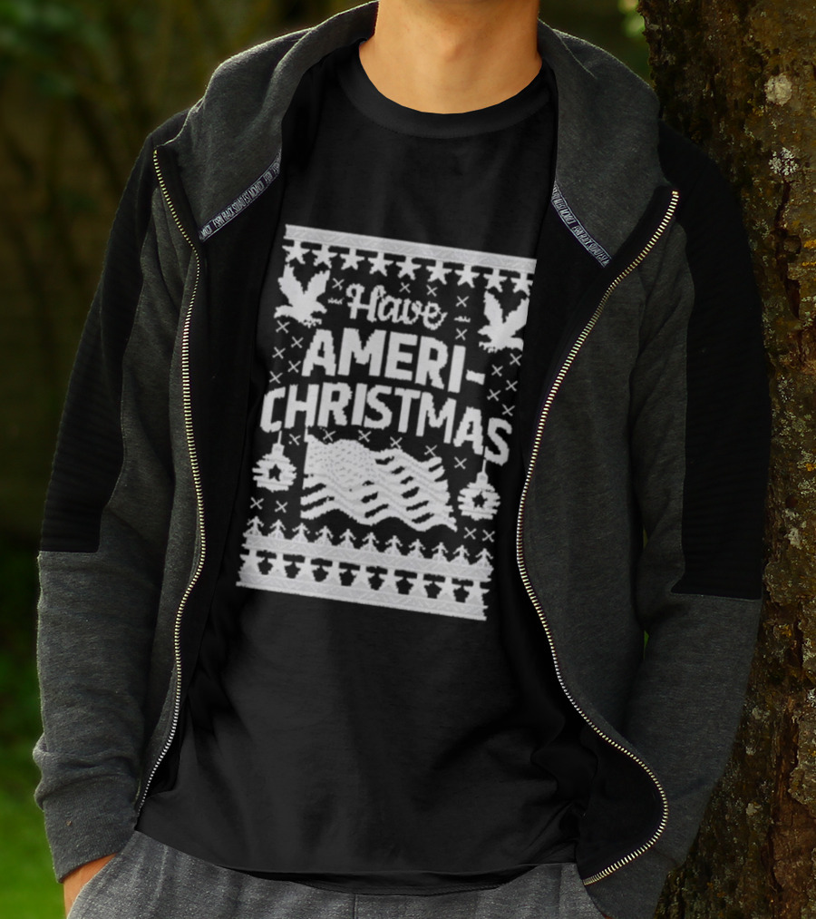 Have Ameri-Christmas Patriotic Holiday Season Festive Decorations T-Shirt