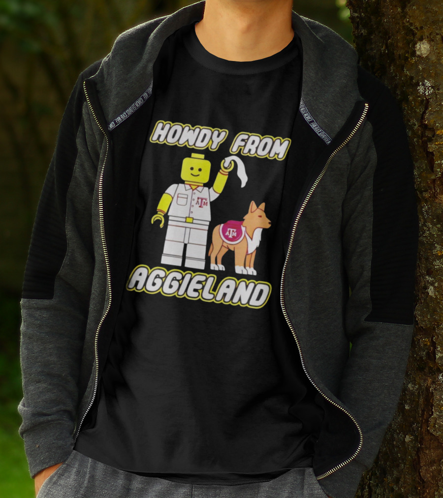 Howdy From Aggieland Texas A&M Character And Dog T-Shirt
