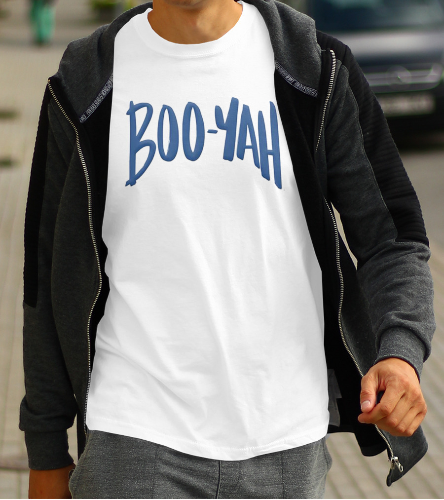 Boo-Yah Bold Blue Lettering T-Shirt