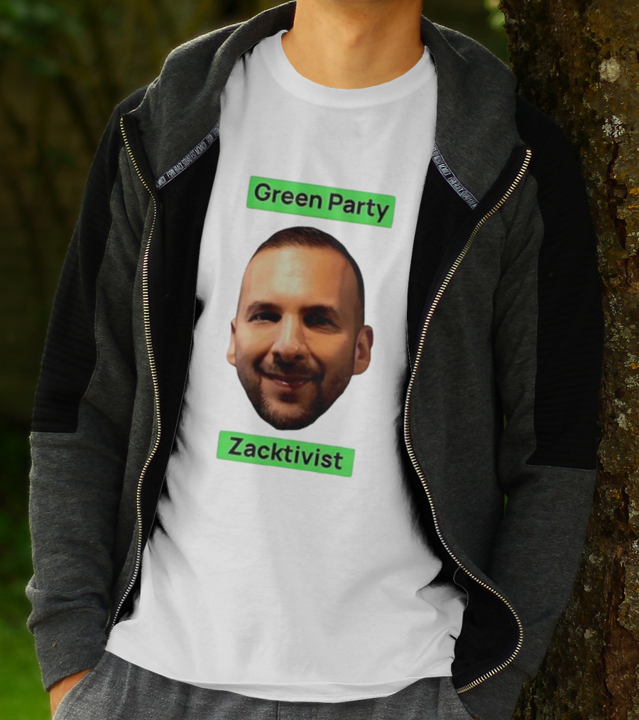 Green Party Zacktivist Face Graphic T-Shirt