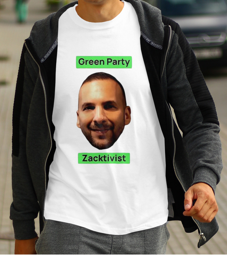 Green Party Zacktivist Face Graphic T-Shirt