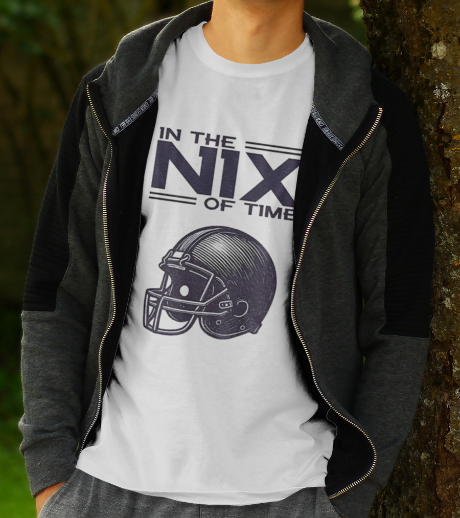 In The Nix Of Time Bo Nix Denver Broncos Football Helmet T-Shirt
