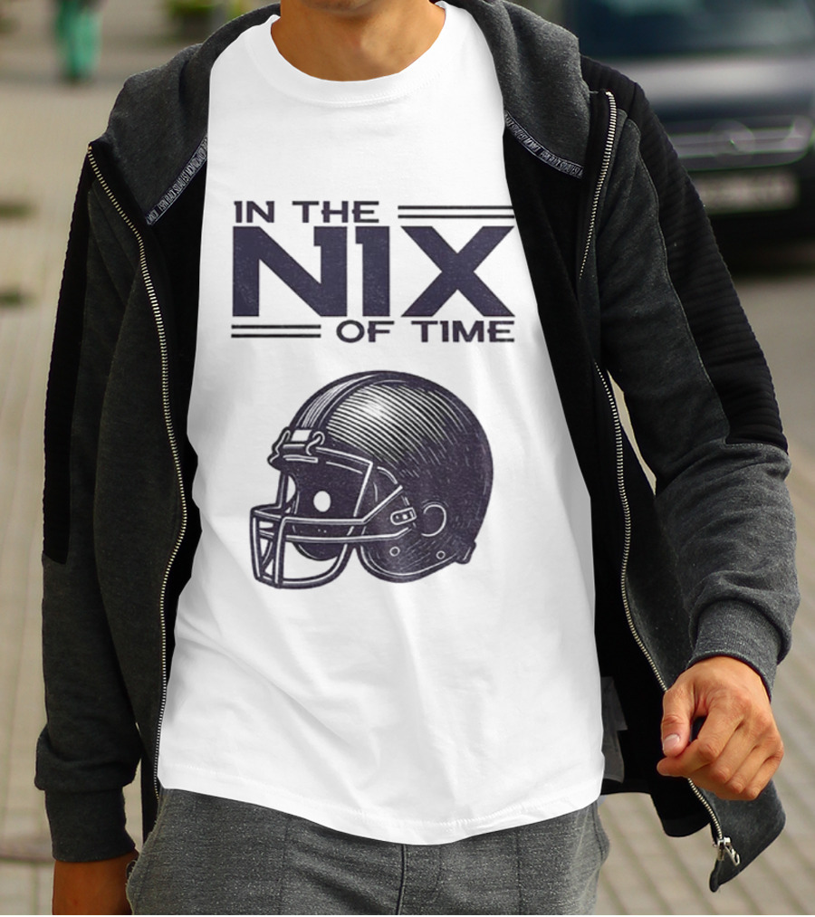 In The Nix Of Time Bo Nix Denver Broncos Football Helmet T-Shirt