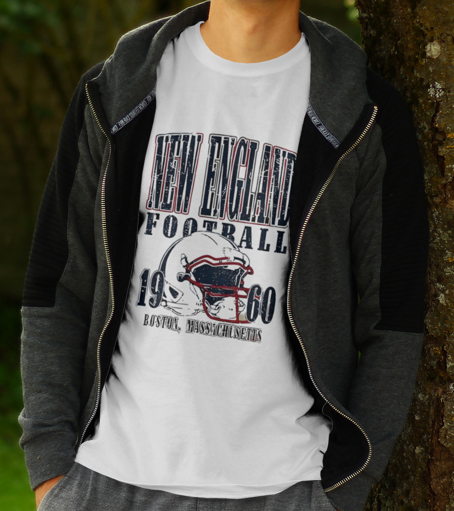 New England Football 1960 Boston Massachusetts Helmet T-Shirt