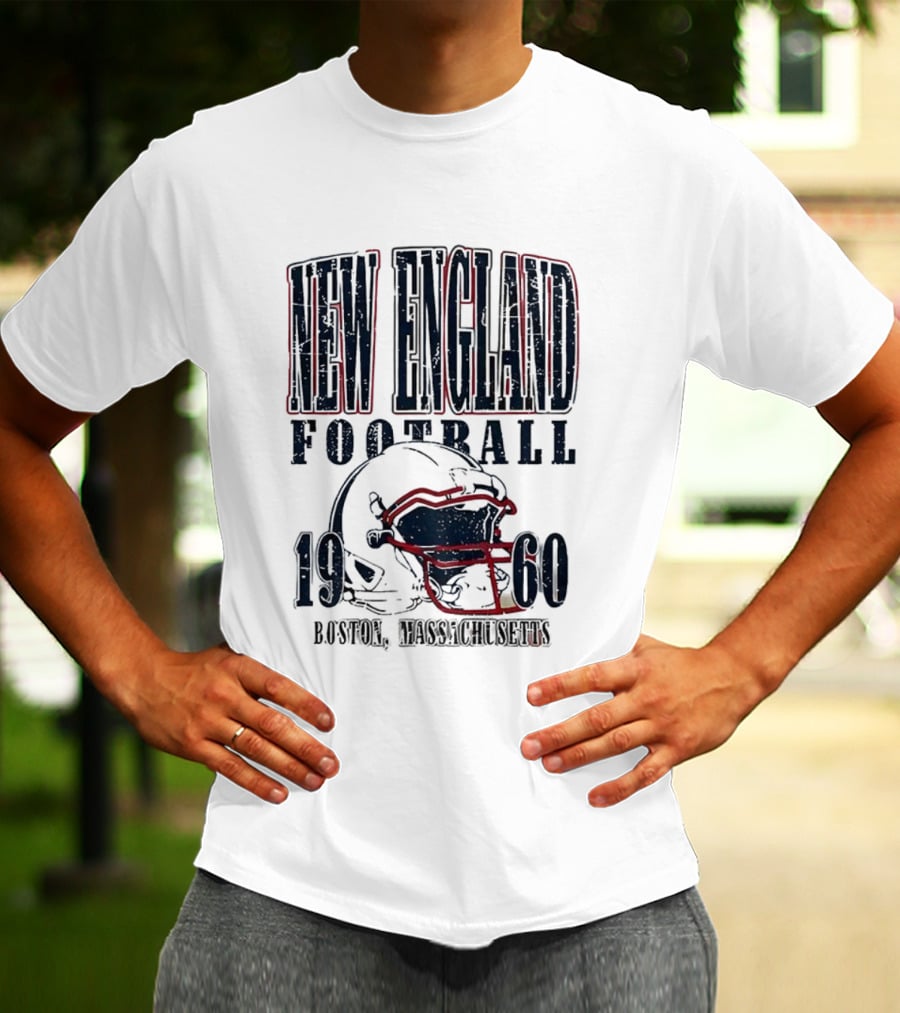 New England Football 1960 Boston Massachusetts Helmet T-Shirt