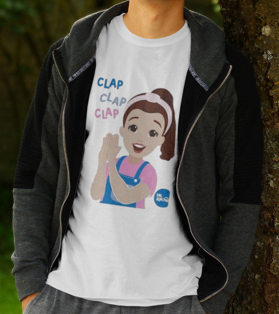 Ms Rachel Clap Clap Clap Cartoon Character Fun Educational Kids T-Shirt
