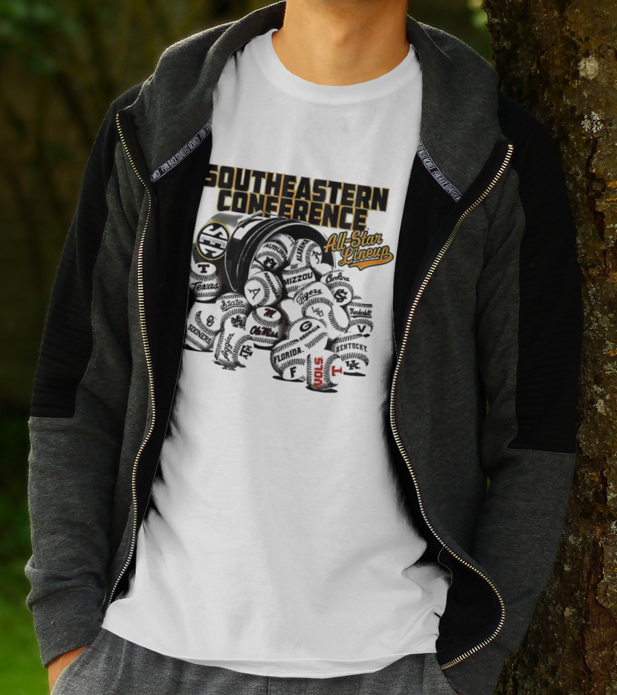 Southeastern Conference All Star Baseball Lineup Teams T-Shirt