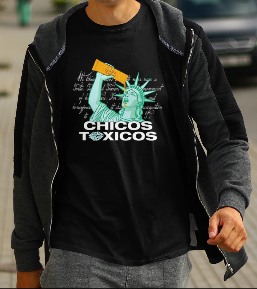 Chicos Toxicos Statue Of Liberty Honeycomb New York Humor T-Shirt