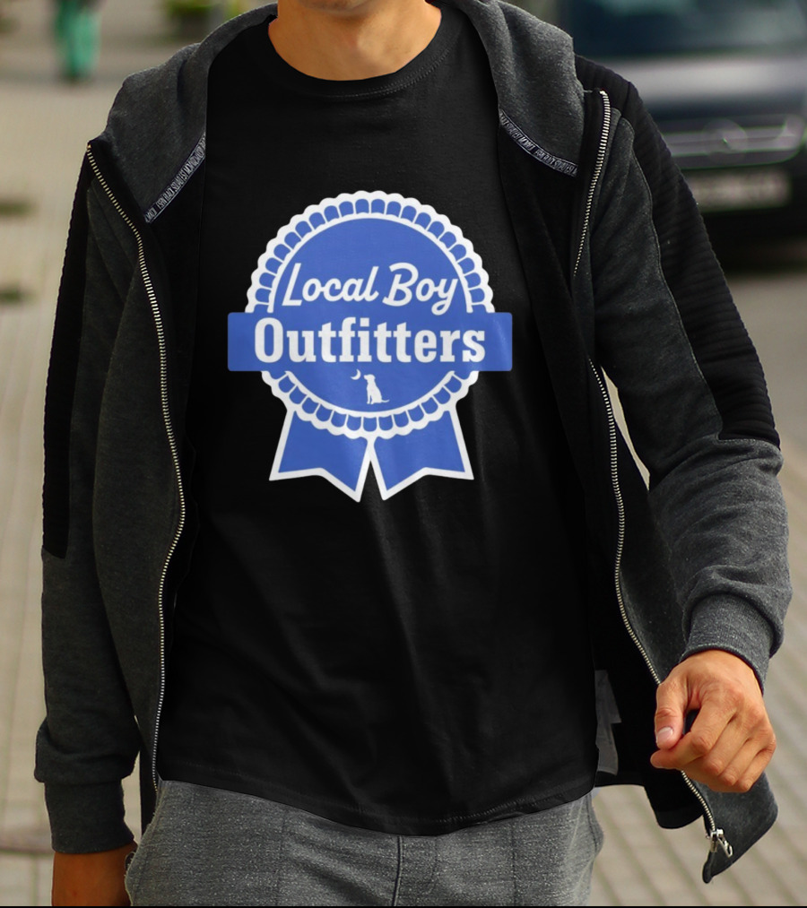 Local Boy Outfitters Blue Ribbon Dog Moon Emblem T-Shirt