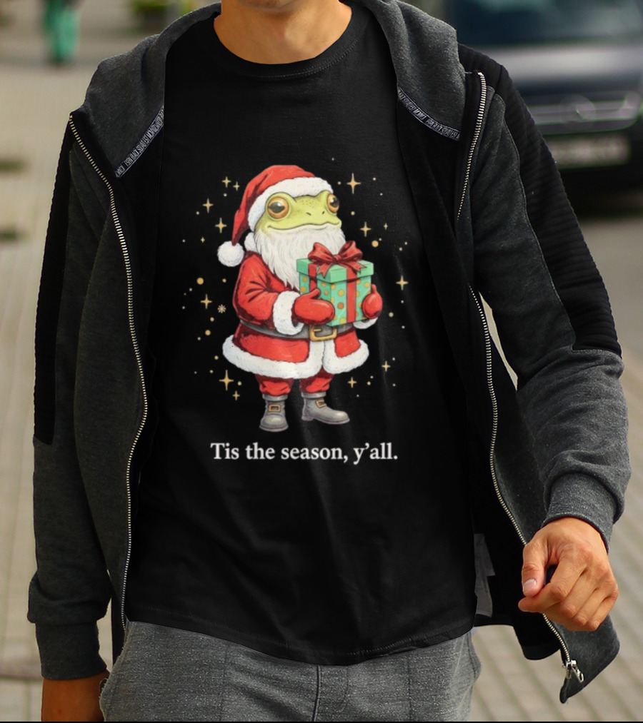 Tis The Season Y'all Frog Santa Christmas T-Shirt