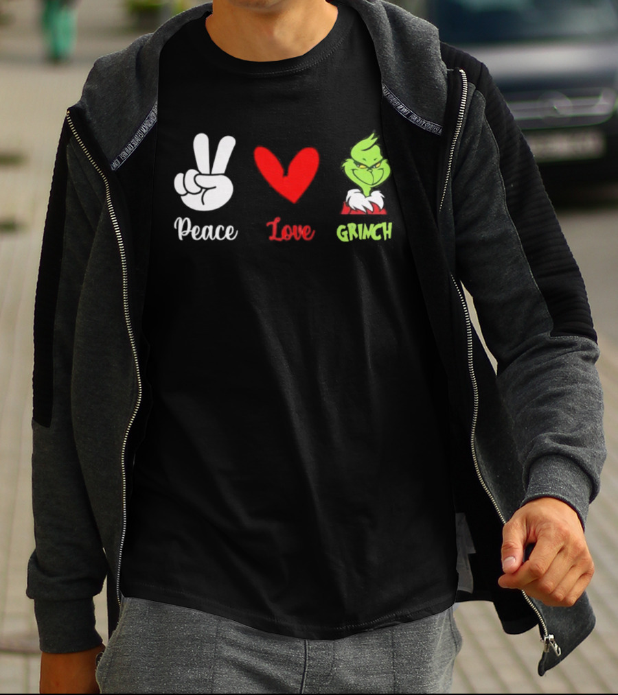 Peace Love Grinch Holiday Celebration T-Shirt