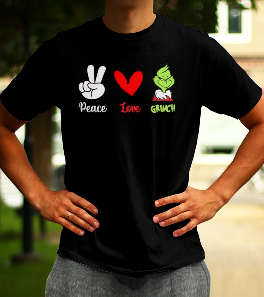 Peace Love Grinch Holiday Celebration T-Shirt