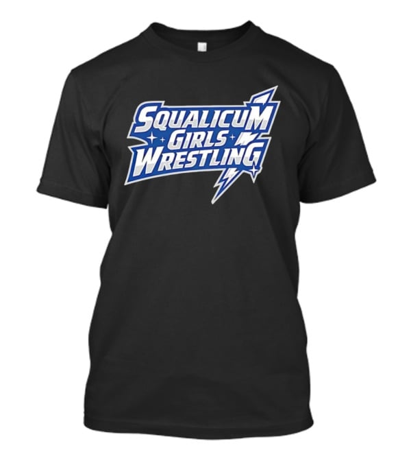 Squalicum Girls Wrestling Team Lightning Bold Font T-Shirt