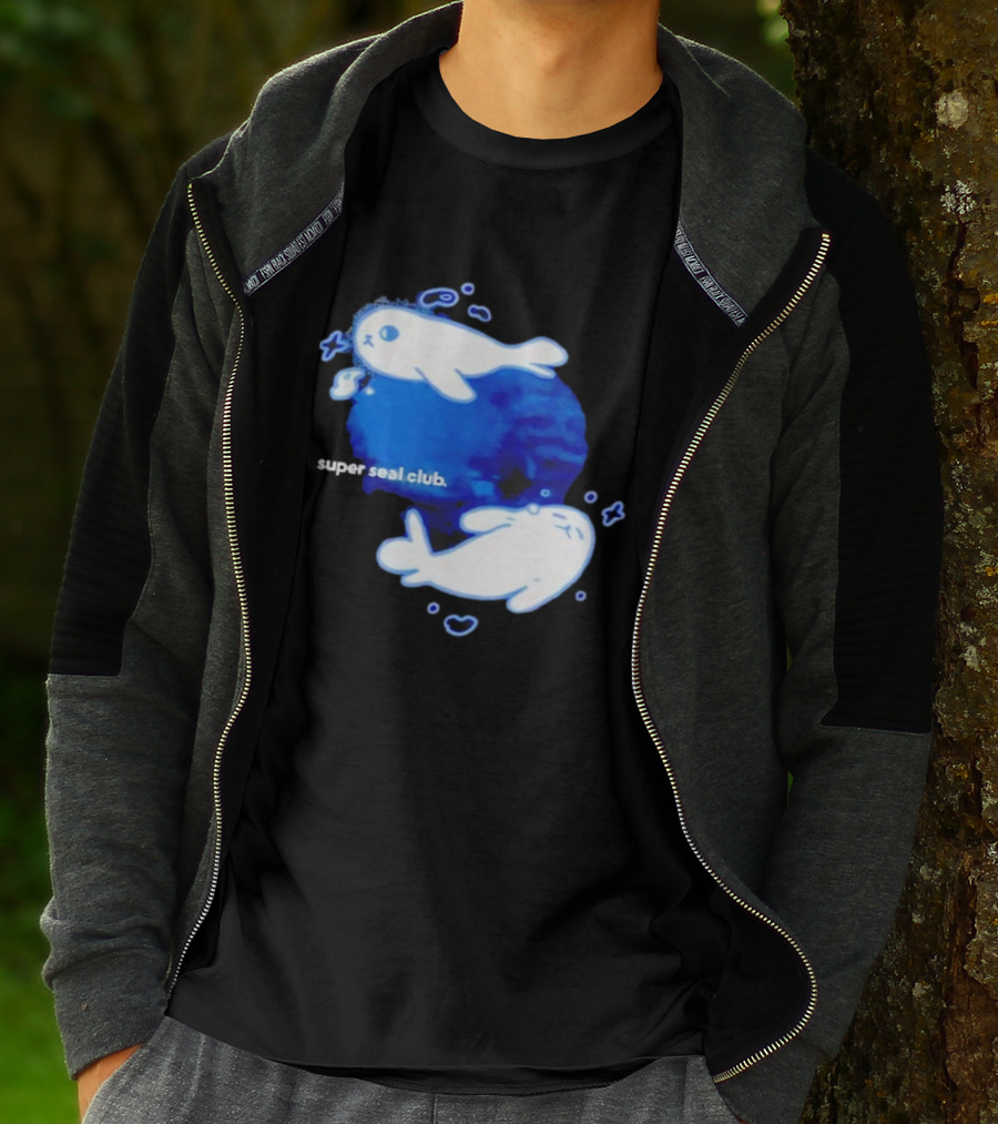 Super Seal Club 2025 Cute Cartoon Seal Design T-Shirt