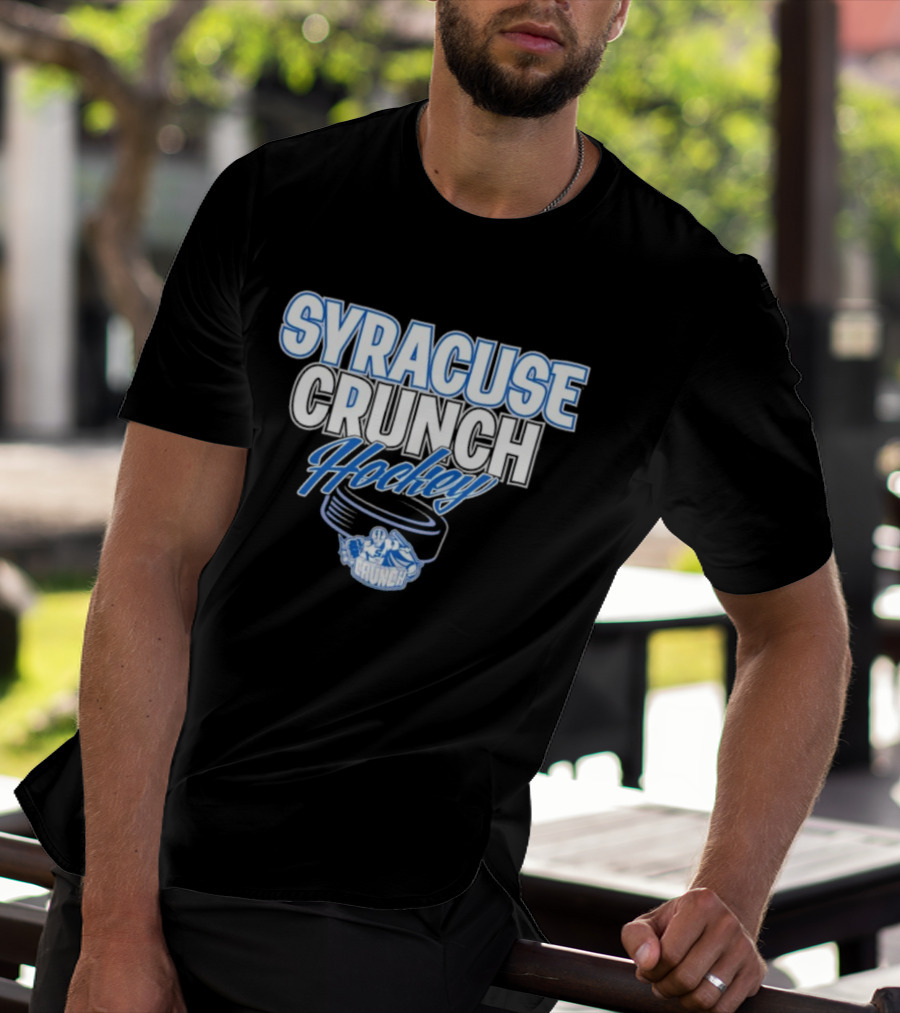 Syracuse Crunch Hockey Team Puck And Mascot Design T-Shirt