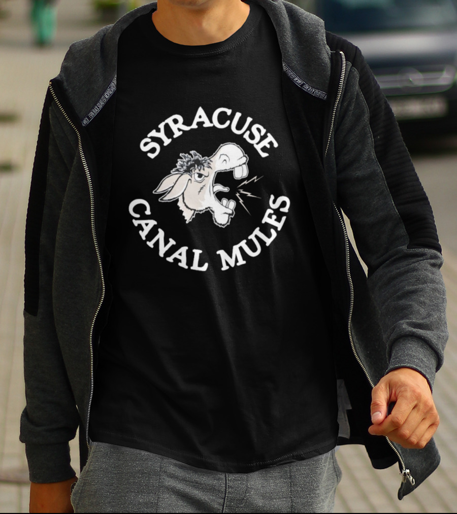 Syracuse Canal Mules Sports Team Mascot Design T-Shirt