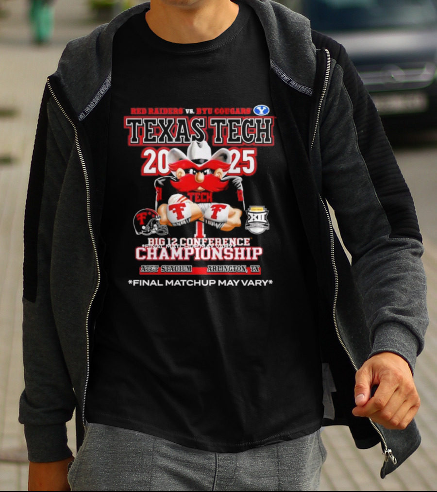 Texas Tech Red Raiders Vs BYU Cougars 2025 Big 12 Conference Championship Final Matchup May Vary T-Shirt