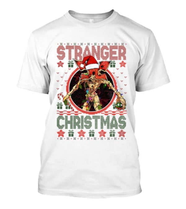 Stranger Christmas Demogorgon Santa Hat T-Shirt
