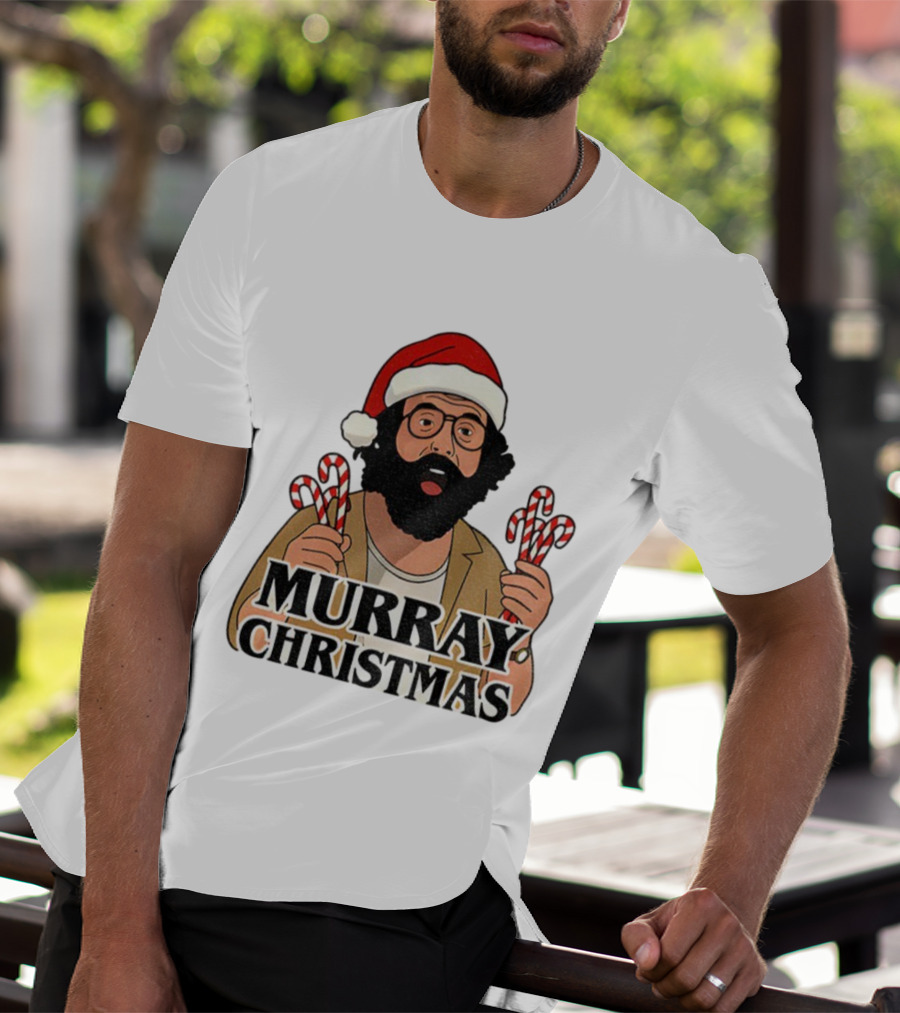 Murray Bauman Murray Christmas Funny Holiday Santa Candy Cane T-Shirt