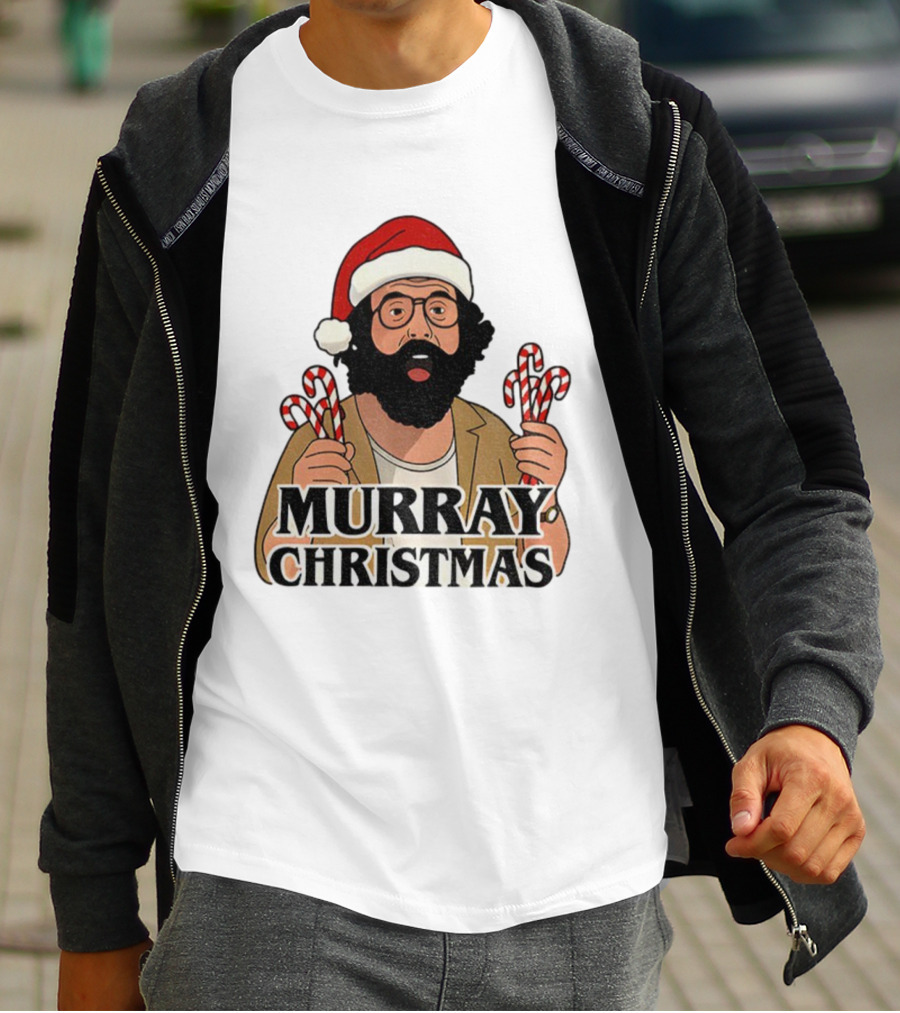 Murray Bauman Murray Christmas Funny Holiday Santa Candy Cane T-Shirt