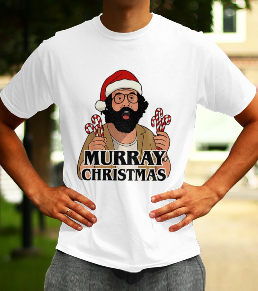 Murray Bauman Murray Christmas Funny Holiday Santa Candy Cane T-Shirt